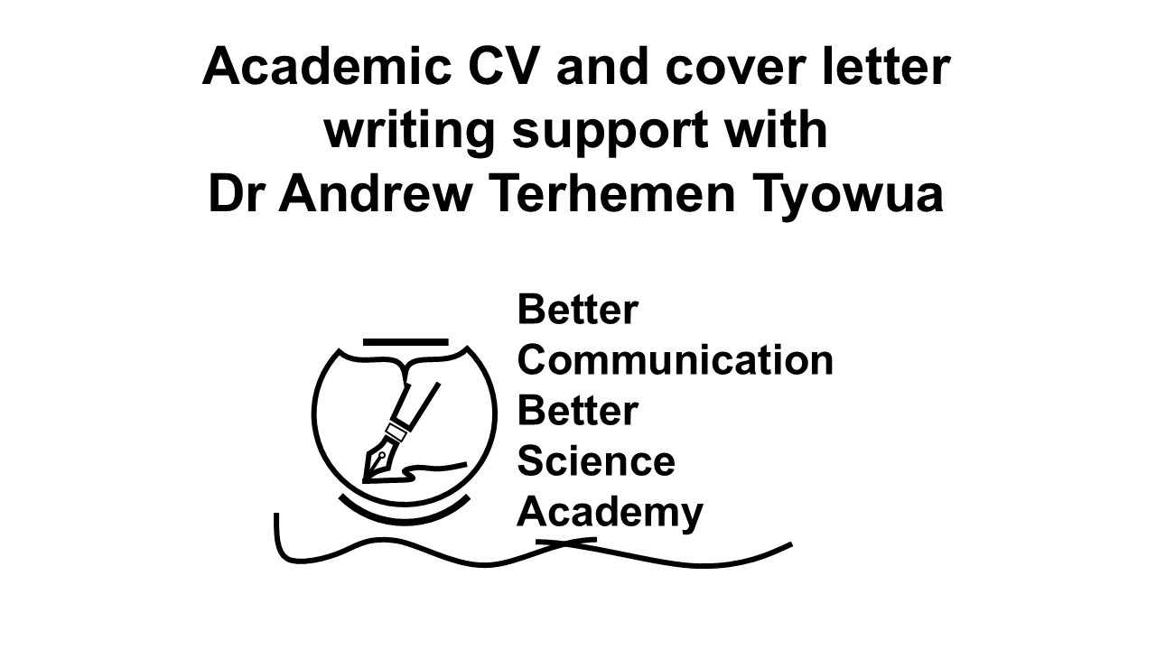 Academic CV and cover letter writing support